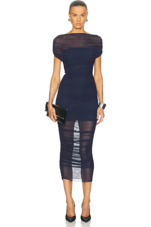 SER.O.YA Noel Mesh Midi Dress in - Blue. Size XS (also in ).