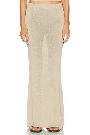 SER.O.YA Kora Knit Maxi Skirt in - Tan. Size L (also in M, XL, XS).