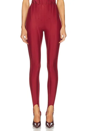 MUGLER High Waisted Legging in - Wine. Size 34 (also in 40, 42).