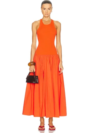 Staud Yamila Dress in - Orange. Size M (also in S, XS).