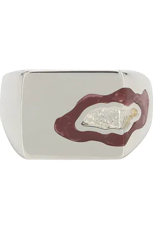 Ellie Mercer Island Texture Ring in - Metallic Silver. Size L (also in M, S, XL/1X).