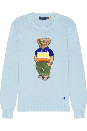 Ralph Lauren Beach Shop Bear Crewneck Sweater in - Baby Blue. Size L (also in M, S, XL/1X).