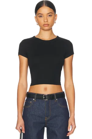 ENZA COSTA Supima Baby Rib Cropped Tee in - . Size S (also in XS).