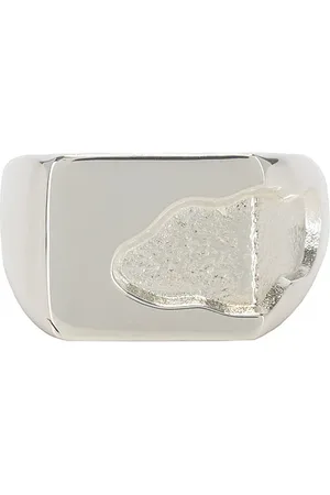 Ellie Mercer One Piece Texture Ring in - Metallic . Size L (also in M, S, XL/1X).
