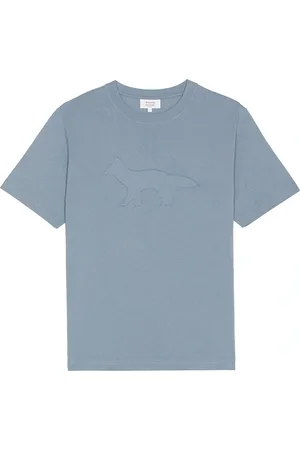 Maison Kitsuné Crafted Profile Fox Comfort Tee in - Blue. Size L (also in M, S, XL/1X).