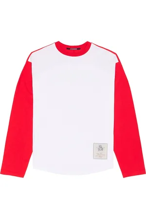 Jacquemus Le T-Shirt Baseball Ml in - White,Red. Size M (also in S, XL/1X).