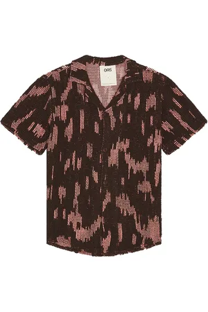 Oas Brink Cuba Crochet Shirt in - Brown. Size L (also in M, S, XL/1X).