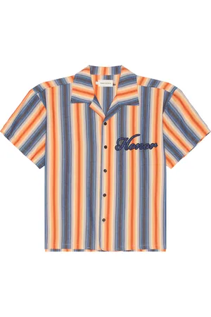 HONOR THE GIFT Auto Shop Camp Shirt in - ,Orange. Size L (also in M, S, XL/1X).