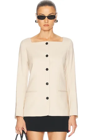 Dagmar Square Neck Blazer Top in - Beige. Size 34 (also in 36).