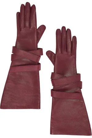 Saint Laurent Aviator Gloves in - Wine. Size 6.5 (also in ).