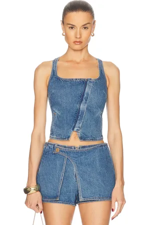 Cult Gaia Jade Top in - Blue. Size 2 (also in 4, 6, 8).