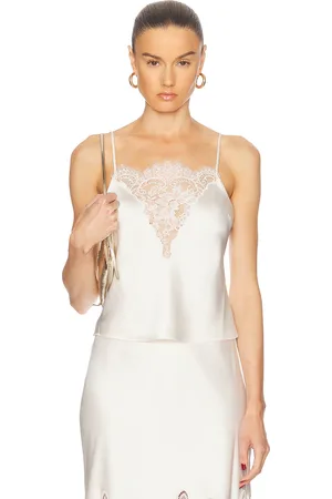 LOVESHACKFANCY Constantina Top in - Ivory. Size L (also in M, S, XS).