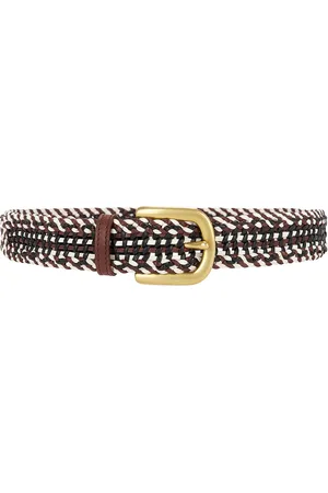 GABRIELA HEARST Sammy Woven Belt in - Chocolate. Size L (also in XS).