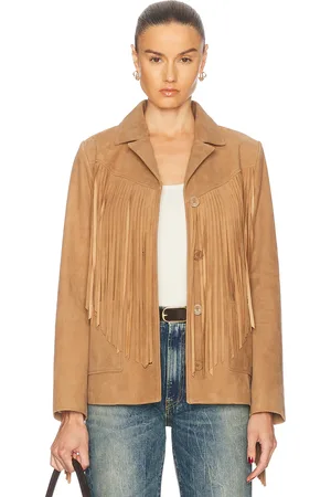 LOVESHACKFANCY Geraline Jacket in - Brown. Size L (also in M, S).