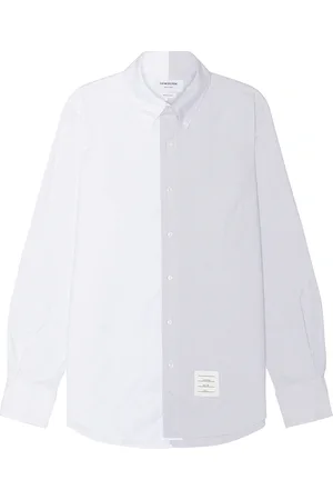 Thom Browne Straight Fit Long Sleeve Shirt in - Grey. Size 3 (also in ).