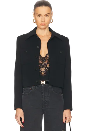 Saint Laurent Button Up Jacket in - Black. Size 36 (also in 38, 40).
