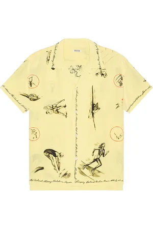 BODE Games Short Sleeve Shirt in - Lemon. Size M (also in S).