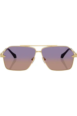 VERSACE Square Sunglasses in - Metallic Gold. Size all.