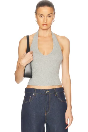 NILI LOTAN Britt Halter Top in - Light Grey. Size L (also in ).