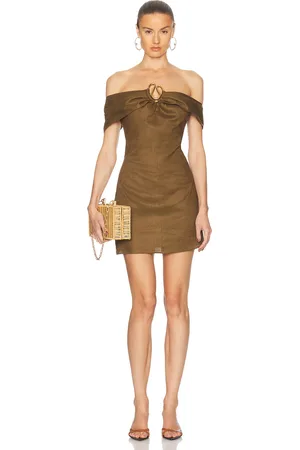 Cult Gaia Sawyer Dress in - Olive. Size 0 (also in 4, 6, 8).