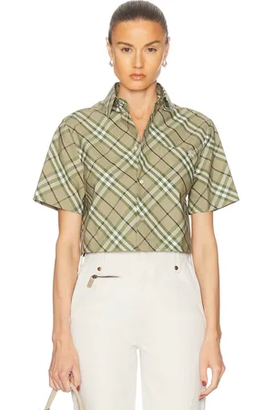 Burberry Button Up Top in - Green. Size 0 (also in 2, 4).