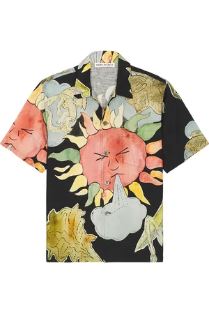 OUR LEGACY Box Shirt Short Sleeve in - Blue,Black. Size 46 (also in 48, 50).