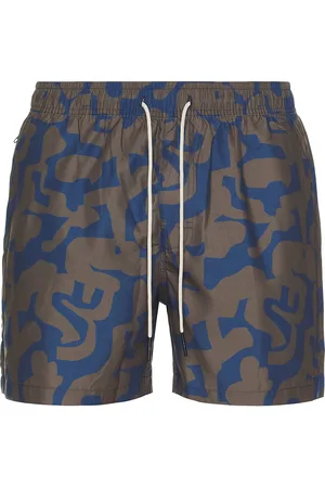 Oas Morel Puzzlotec Swim Shorts in - Grey,Blue. Size L (also in M, S).