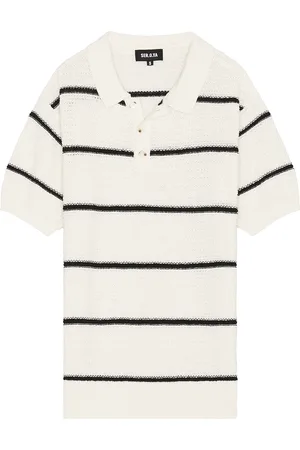 SER.O.YA Samuel Knit Polo Shirt in - White. Size L (also in M, S, XL/1X).