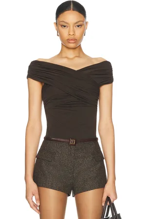 Ami Draped Top in - Brown. Size 34 (also in ).