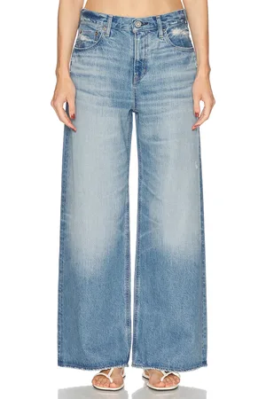 Moussy Lowell Super Wide Pants in - Blue. Size 24 (also in 25, 26, 27, 28, 29, 30, 31, 32).