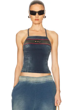 Diesel Halter Neck Tank Top in - Blue. Size L (also in M, S, XS).