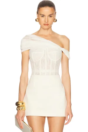 Oscar de la Renta Lace Blouse in - Ivory. Size 0 (also in 10, 2, 6, 8).