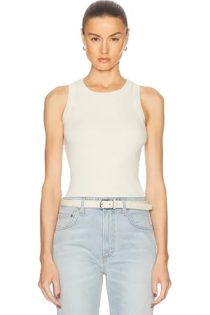 Citizens of Humanity Isabel Rib Tank Top in - Cream. Size L (also in M, S, XL, XS).