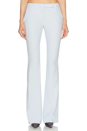 Alexander McQueen Leaf Crepe Bootcut Trouser in - Blue. Size 42 (also in ).