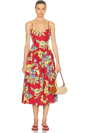 Ralph Lauren Sleeveless Midi Dress in - Red. Size 0 (also in 2, 4, 8).