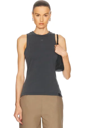 Courrèges Belted Stonewashed Tank Top in - Grey. Size L (also in M, S, XS).