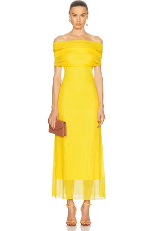 Simkhai Laurelle Off Shoulder Maxi Dress in - Yellow. Size XS (also in ).