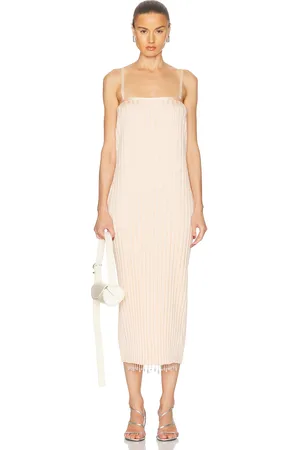 Jil Sander Beaded Rib Knit Dress in - Blush. Size 36 (also in 38, 40).