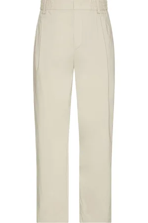 WAO Relaxed Nylon Pleated Pant in - Cream. Size L (also in M, S, XL/1X).