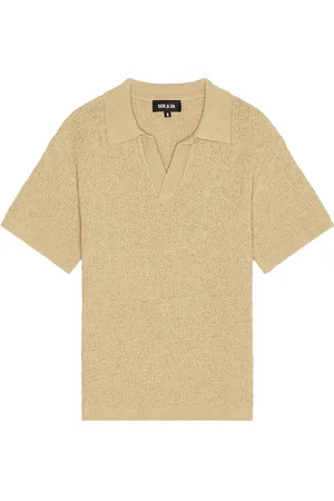 SER.O.YA Alexander Knit Polo Shirt in - Brown. Size L (also in M, S, XL/1X).