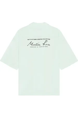 MARTINE ROSE Hawaiian Shirt in - Mint. Size L (also in M, XL/1X).