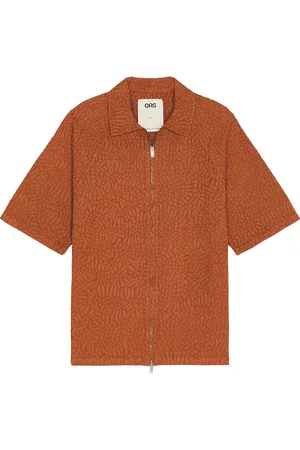Oas Terracotta Turleo Zack Full Zip Shirt in - Brick. Size L (also in S).