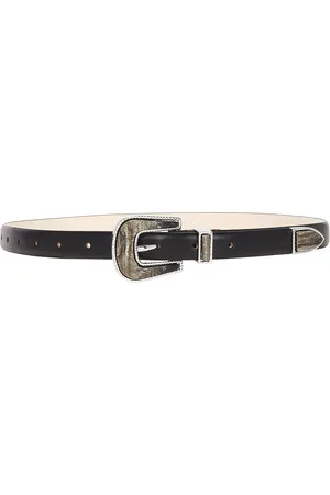 DEHANCHE Travertine Belt in Black Onyx Inlay & Silver - Black. Size L (also in S).