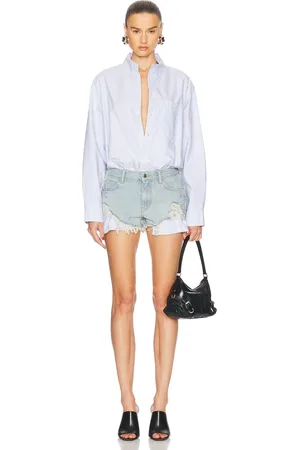 Alexander Wang Prestyled Button Down Romper in - Blue. Size 4 (also in ).