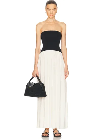 Solid The Strapless Soglio Dress in - Black,White. Size M (also in S).