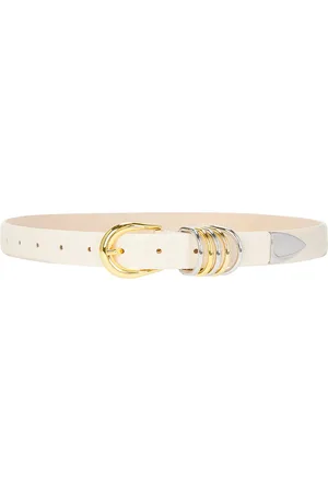DEHANCHE Hollyhock Mixed Metal Belt in Ivory Silver & Gold - Ivory. Size L (also in M, XS).