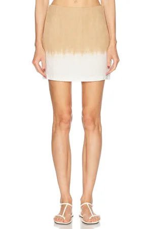 Staud Brava Linen Skirt in - Nude. Size 0 (also in 2, 4, 6, 8).