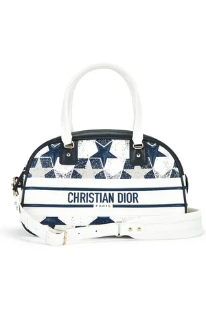 Dior Printed Star Embossed Vibe Zip Bowling Bag in - White. Size all.