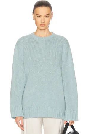 Jenni Kayne Cashmere Amelia Crewneck Sweater in - Baby Blue. Size L (also in M, S, XL, XS).