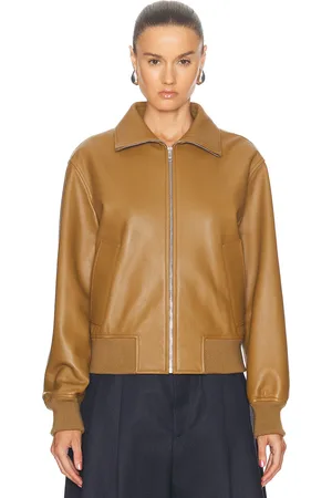 Bottega Veneta Leather Bomber Jacket in - Brown. Size 36 (also in ).
